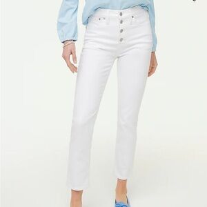 J. Crew Essential straight white jean in all-day stretch